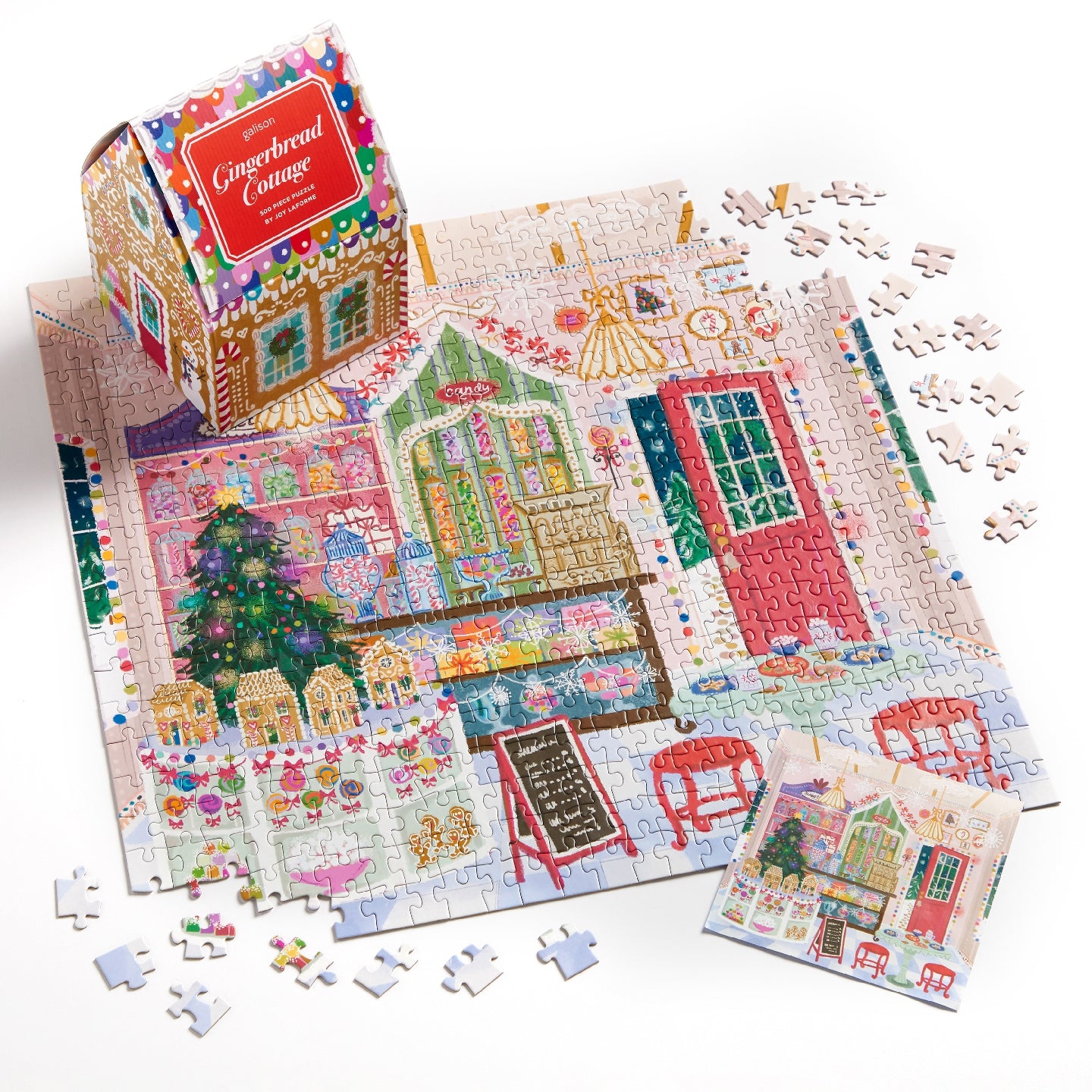 Galison | 500 Pieces | Gingerbread Cottage House Puzzle