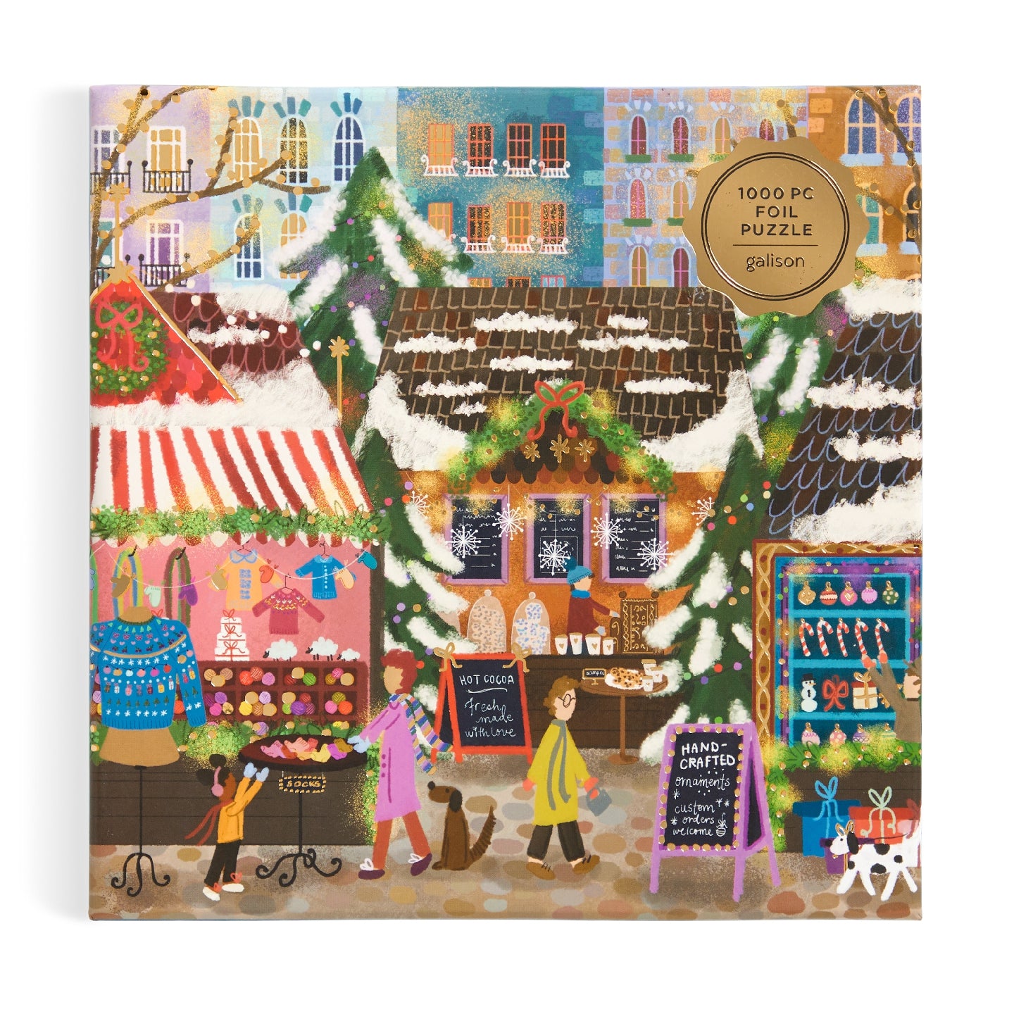 Galison | 1000 Pieces | Merry Market Foil Puzzle