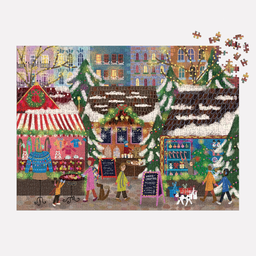 Galison | 1000 Pieces | Merry Market Foil Puzzle