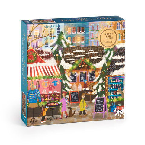 Galison | 1000 Pieces | Merry Market Foil Puzzle