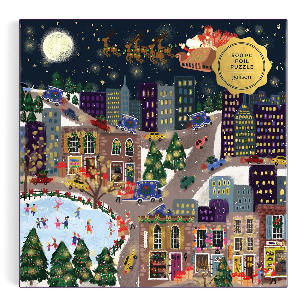 Galison | 500 Pieces |  Presentville Foil Puzzle