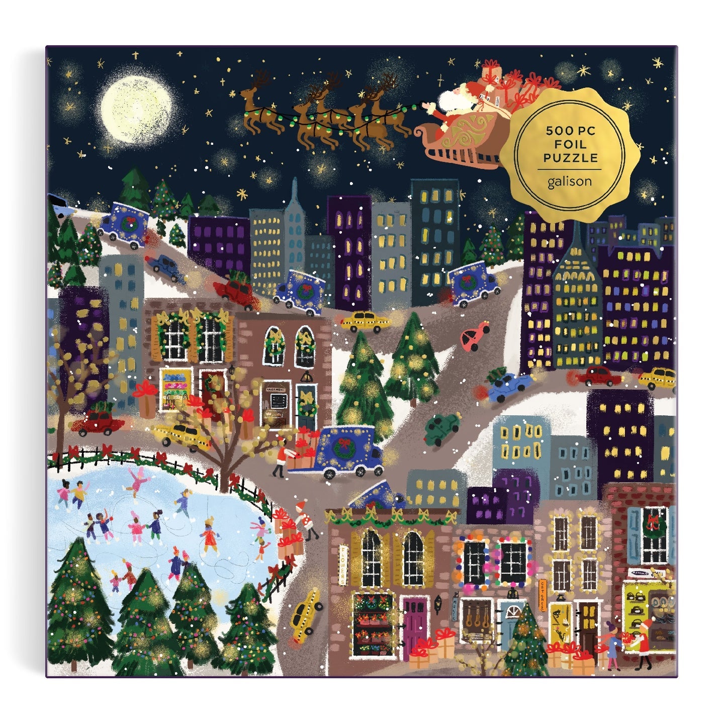Galison | 500 Pieces |  Presentville Foil Puzzle