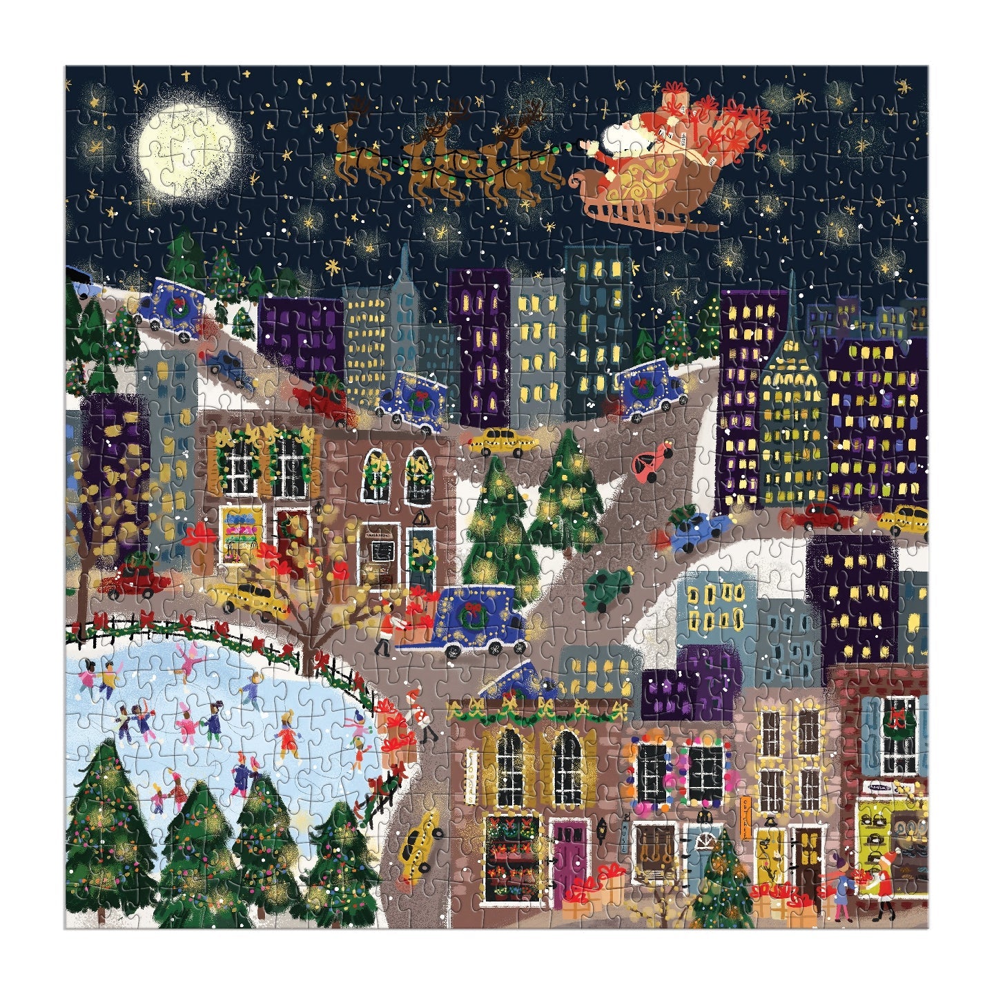Galison | 500 Pieces |  Presentville Foil Puzzle