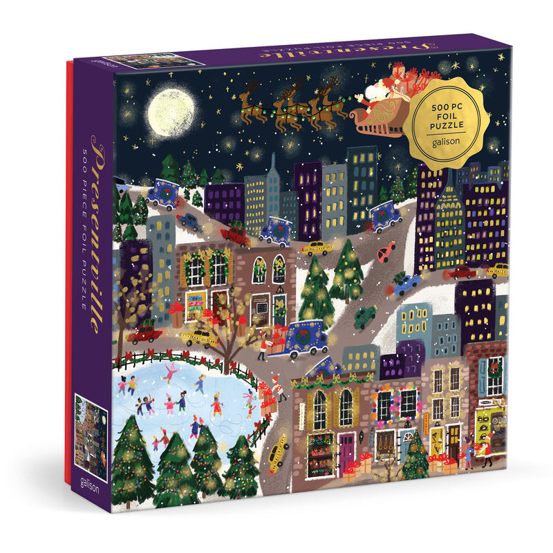 Galison | 500 Pieces |  Presentville Foil Puzzle