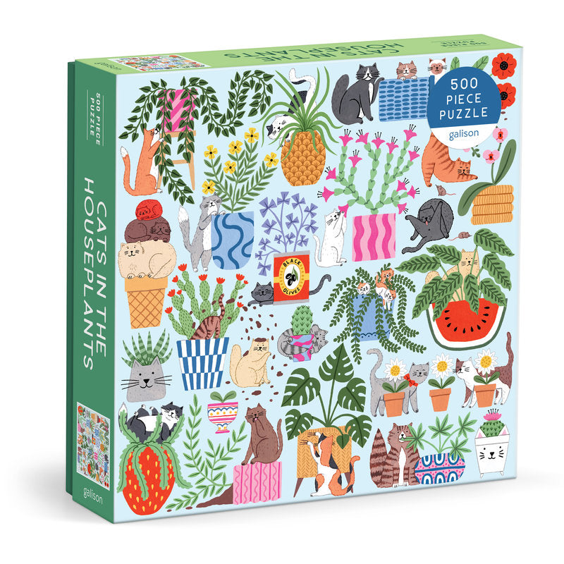 Galison | 500 Pieces | Cats in the Houseplants Puzzle
