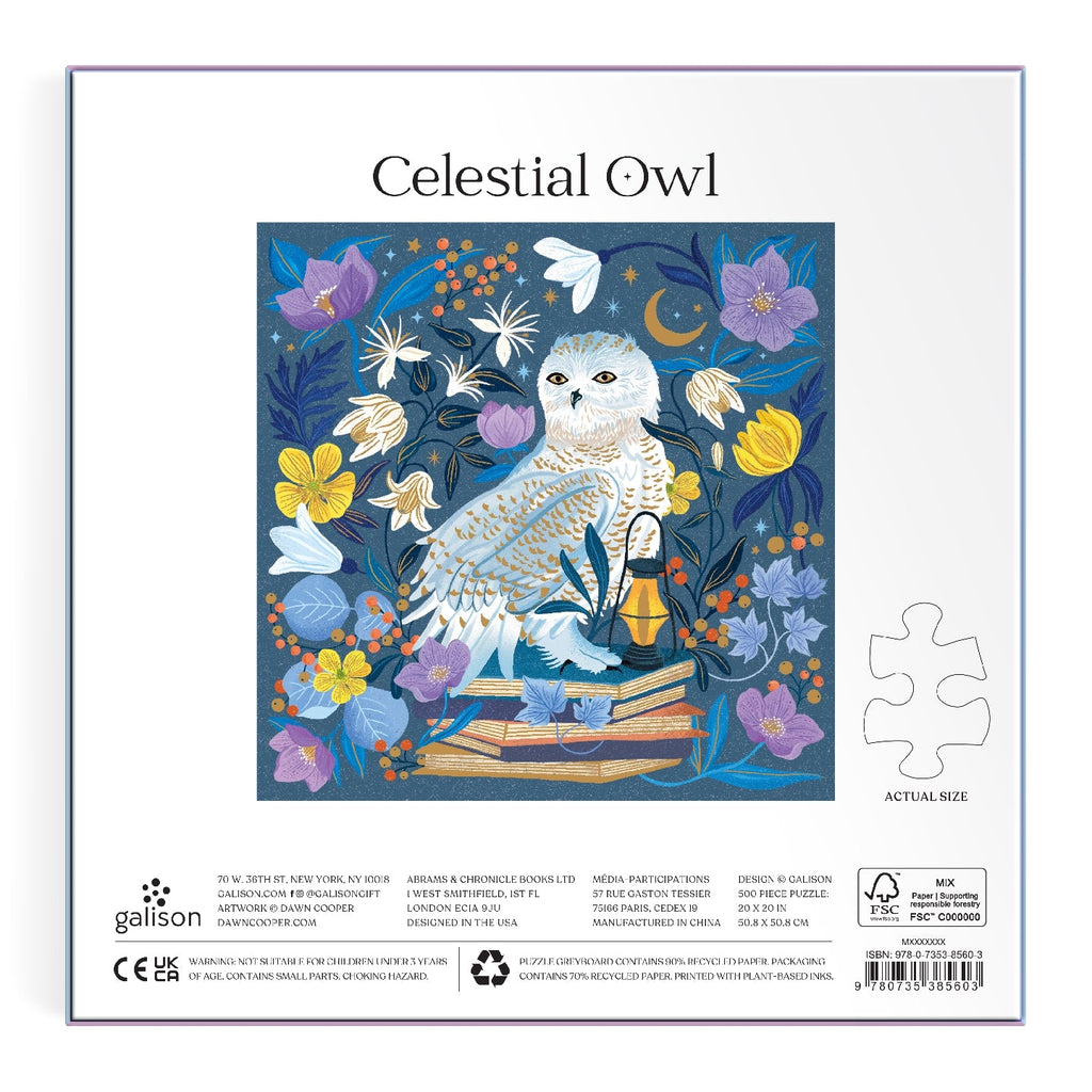Galison | 500 Pieces | Celestial Owl Foil Puzzle