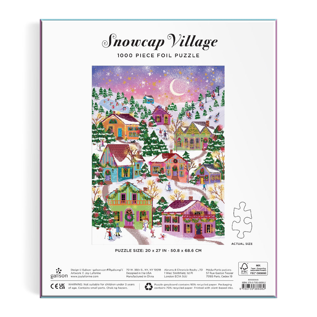 Galison | 1000 Pieces | Snowcap Village Foil Puzzle