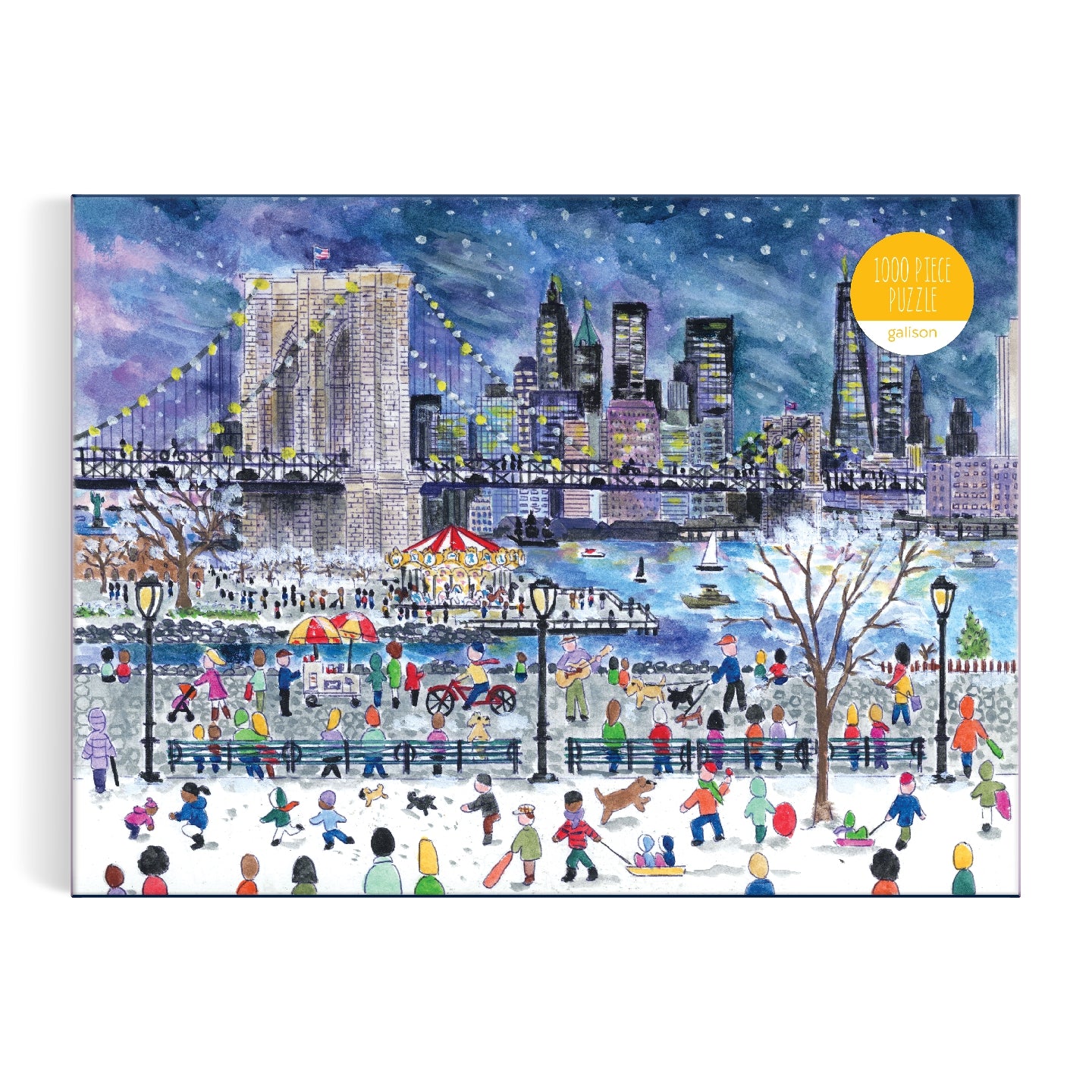 Galison | 1000 Pieces | Snowfall Over New York City Puzzle