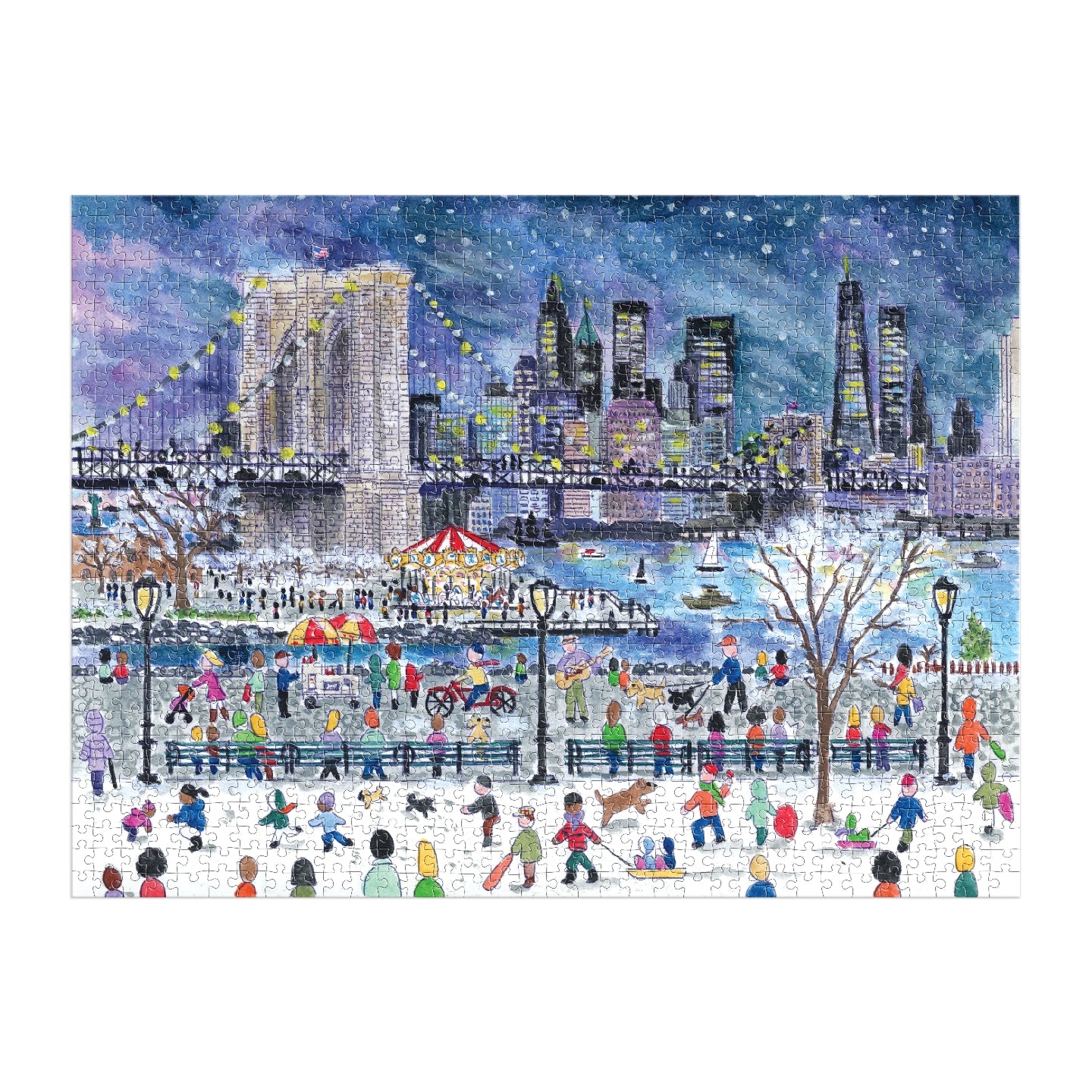 Galison | 1000 Pieces | Snowfall Over New York City Puzzle