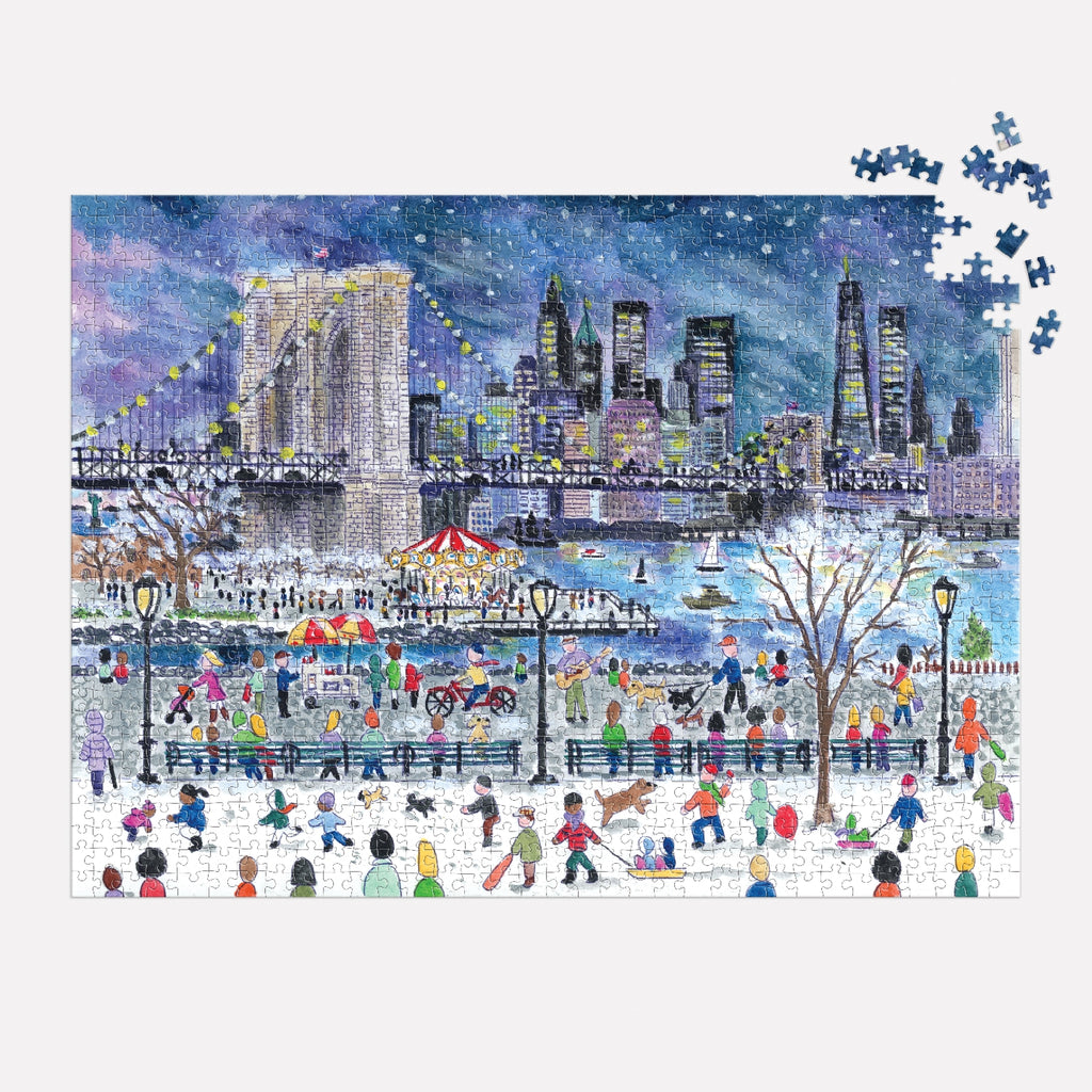 Galison | 1000 Pieces | Snowfall Over New York City Puzzle