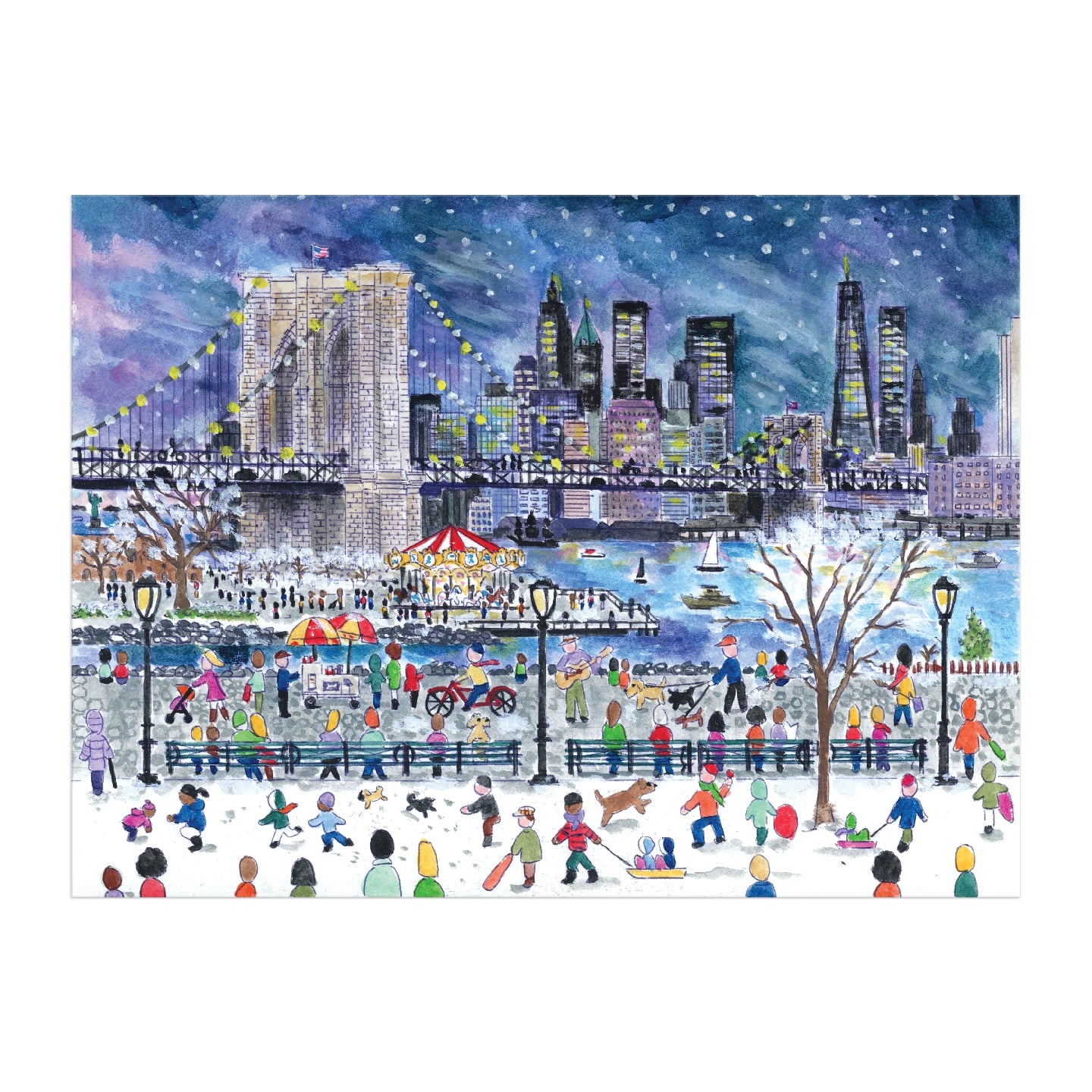 Galison | 1000 Pieces | Snowfall Over New York City Puzzle