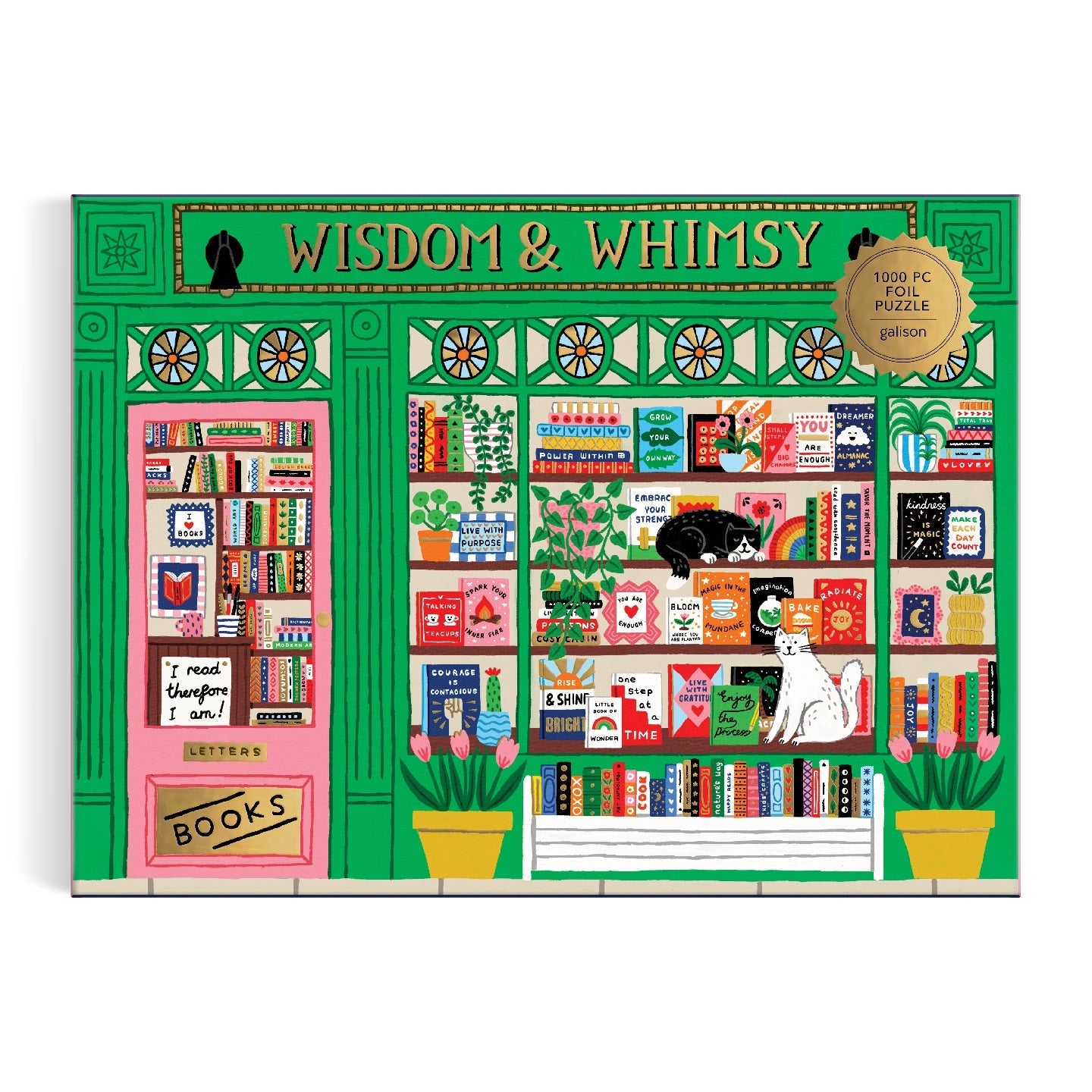 Galison | 1000 Pieces | Wisdom & Whimsy Bookshop Foil Puzzle