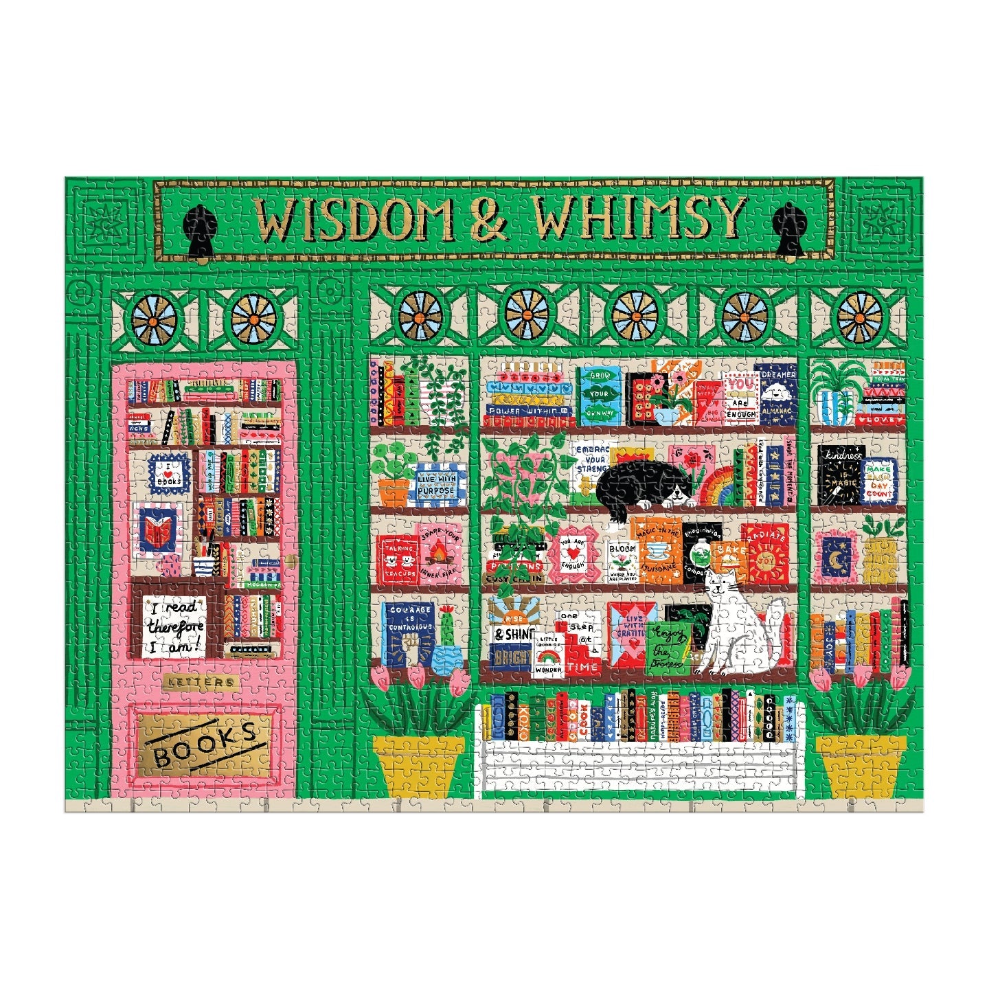 Galison | 1000 Pieces | Wisdom & Whimsy Bookshop Foil Puzzle