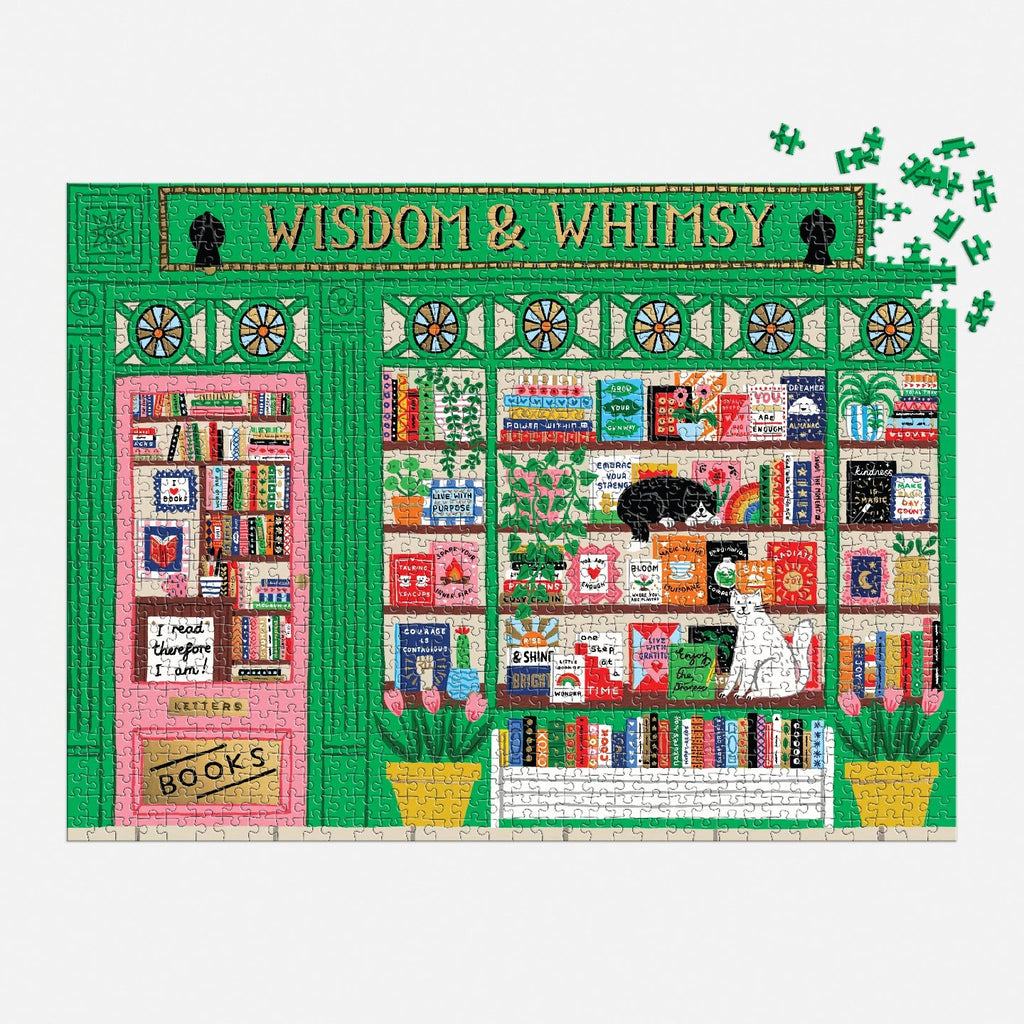 Galison | 1000 Pieces | Wisdom & Whimsy Bookshop Foil Puzzle