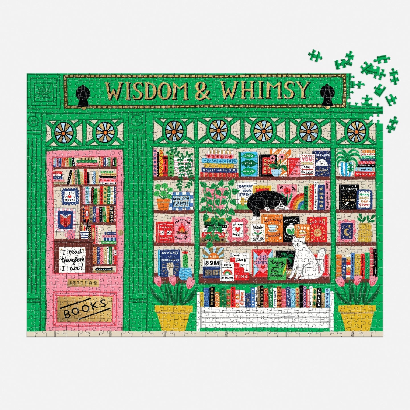Galison | 1000 Pieces | Wisdom & Whimsy Bookshop Foil Puzzle