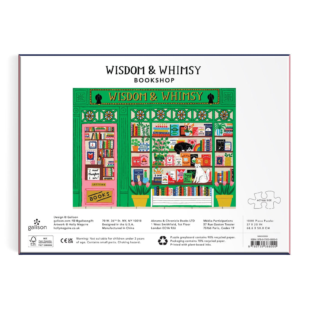 Galison | 1000 Pieces | Wisdom & Whimsy Bookshop Foil Puzzle