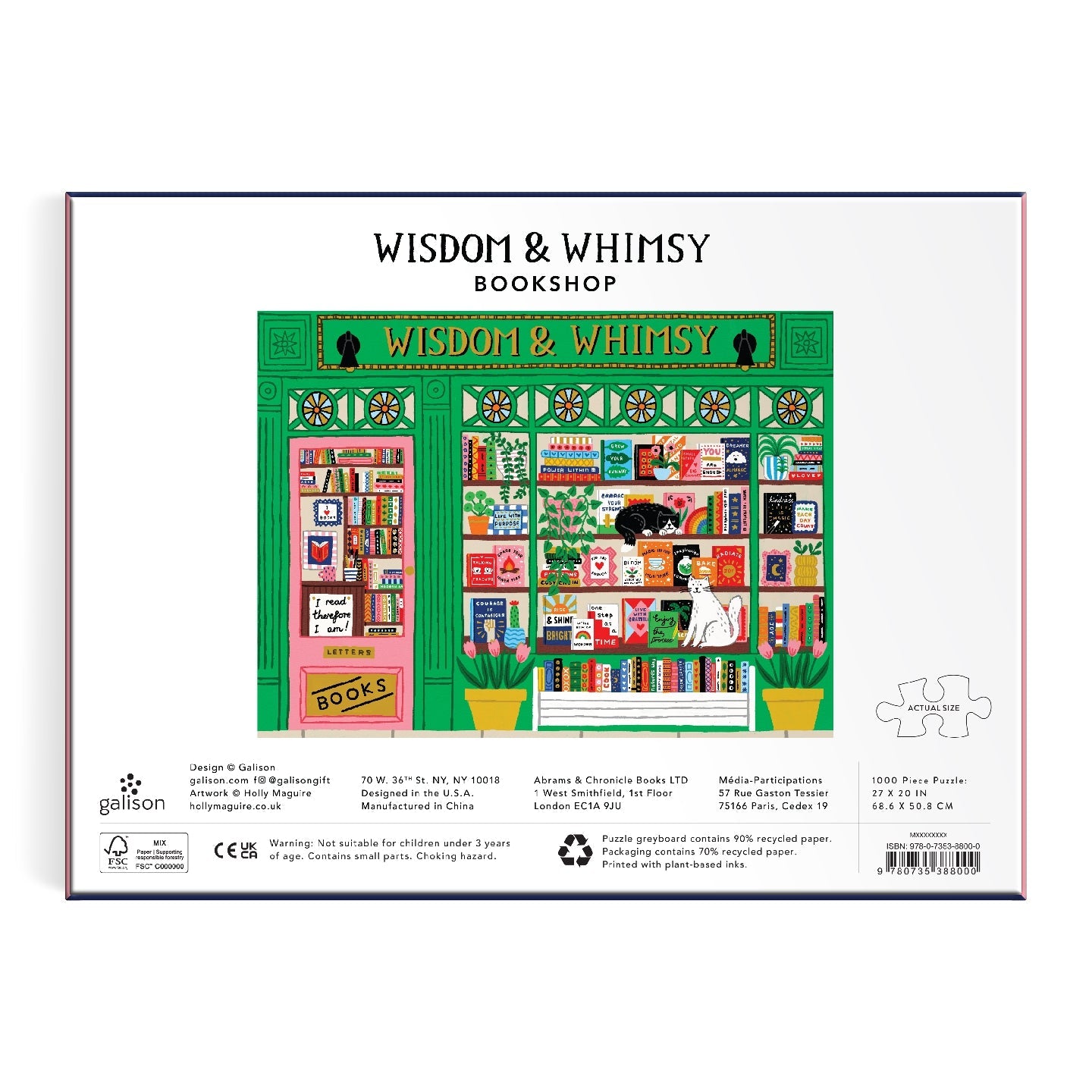 Galison | 1000 Pieces | Wisdom & Whimsy Bookshop Foil Puzzle