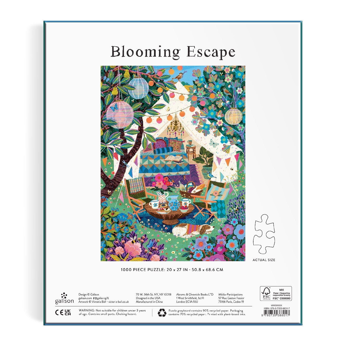 Galison | 1000 Pieces | Blooming Escape Puzzle