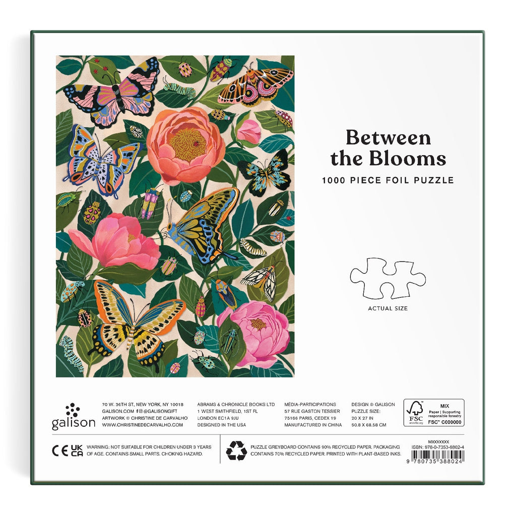 Galison | 1000 Pieces | Between the Blooms Foil Puzzle