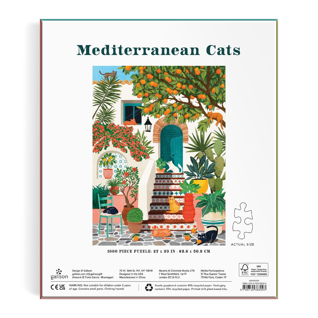 Galison | 1000 Pieces | Mediterranean Cats Puzzle