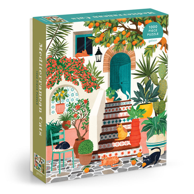 Galison | 1000 Pieces | Mediterranean Cats Puzzle