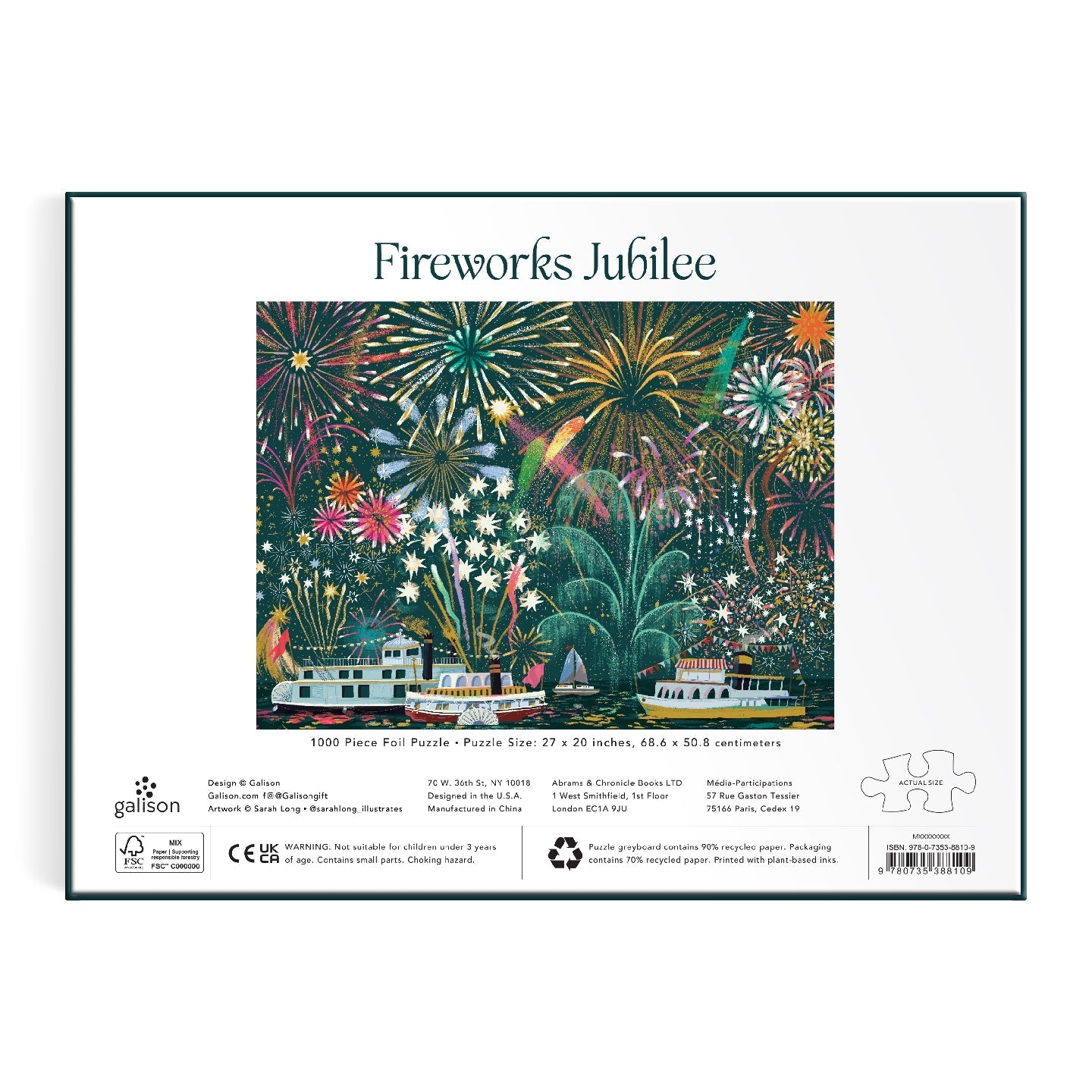 Galison | 1000 Pieces | Fireworks Jubilee Foil Puzzle