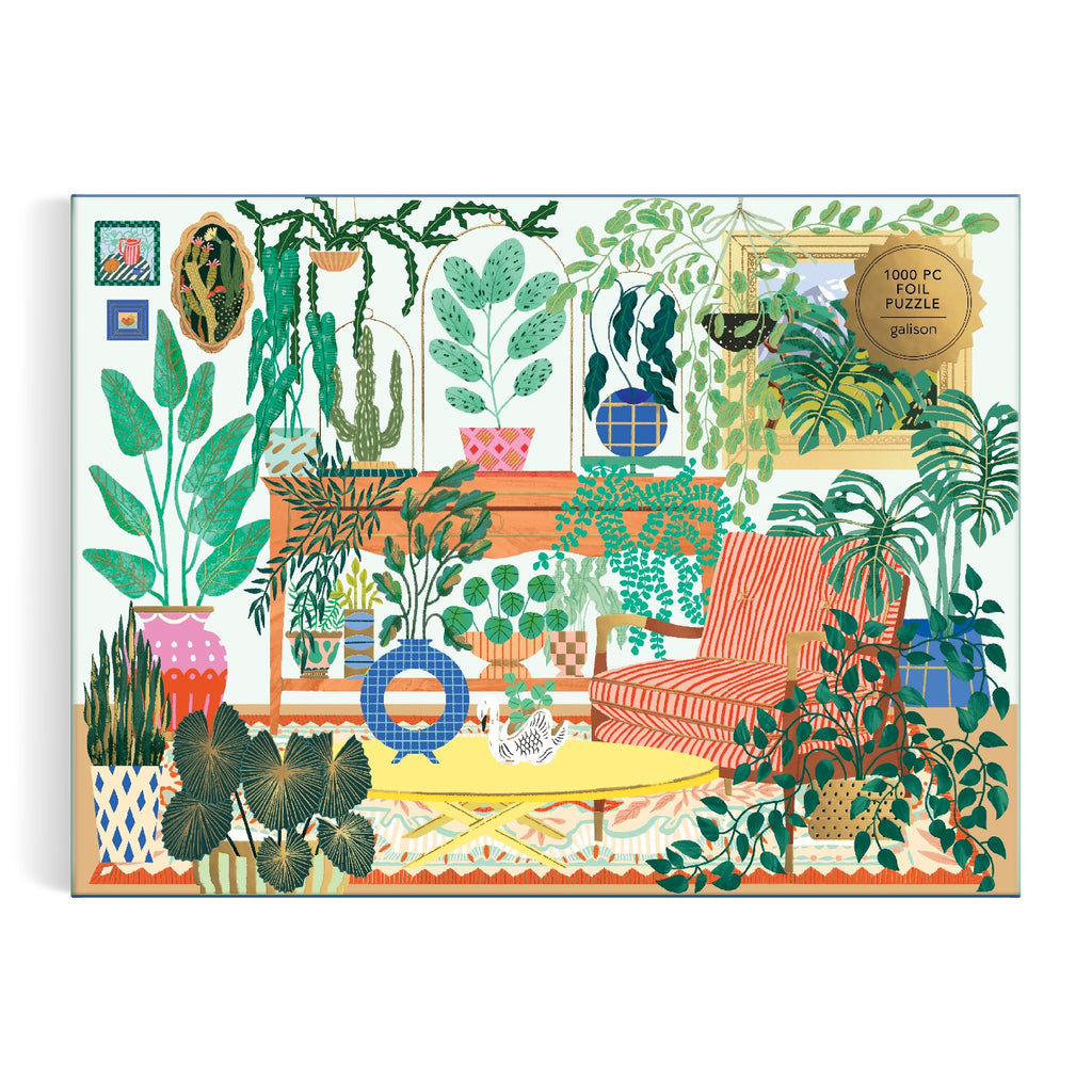 Galison | 1000 Pieces | Houseplant Haven Foil Puzzle