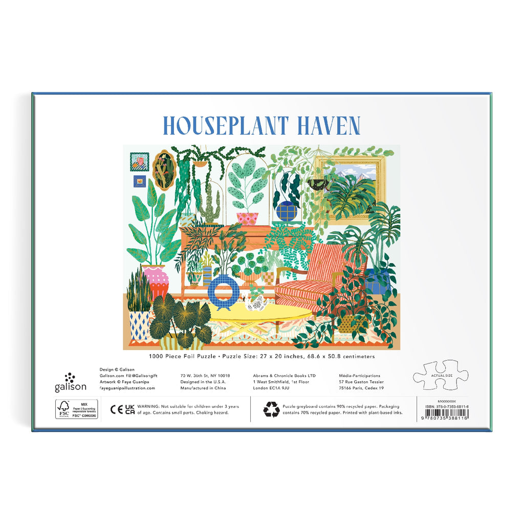 Galison | 1000 Pieces | Houseplant Haven Foil Puzzle