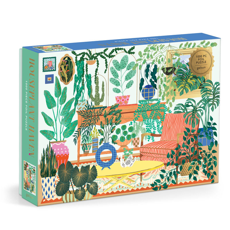 Galison | 1000 Pieces | Houseplant Haven Foil Puzzle