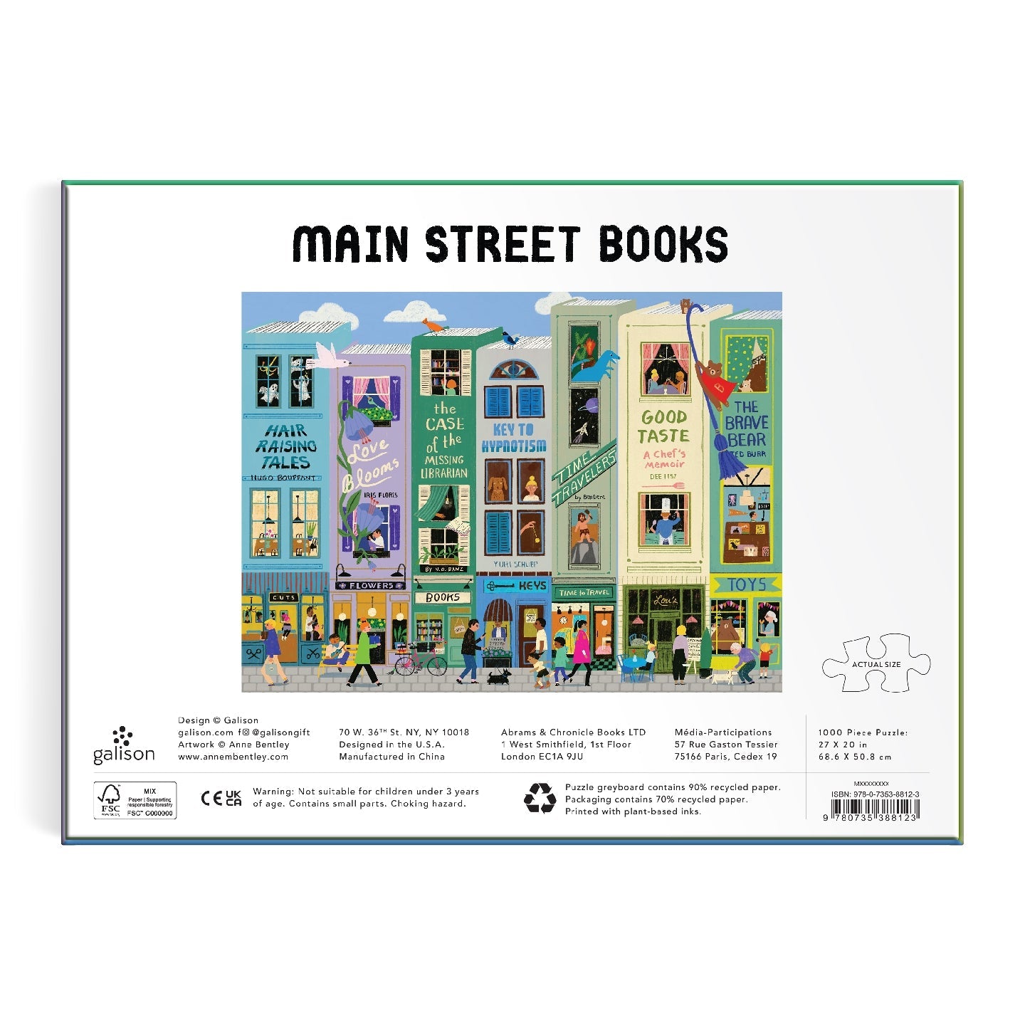 Galison | 1000 Pieces | Main Street Books Puzzle
