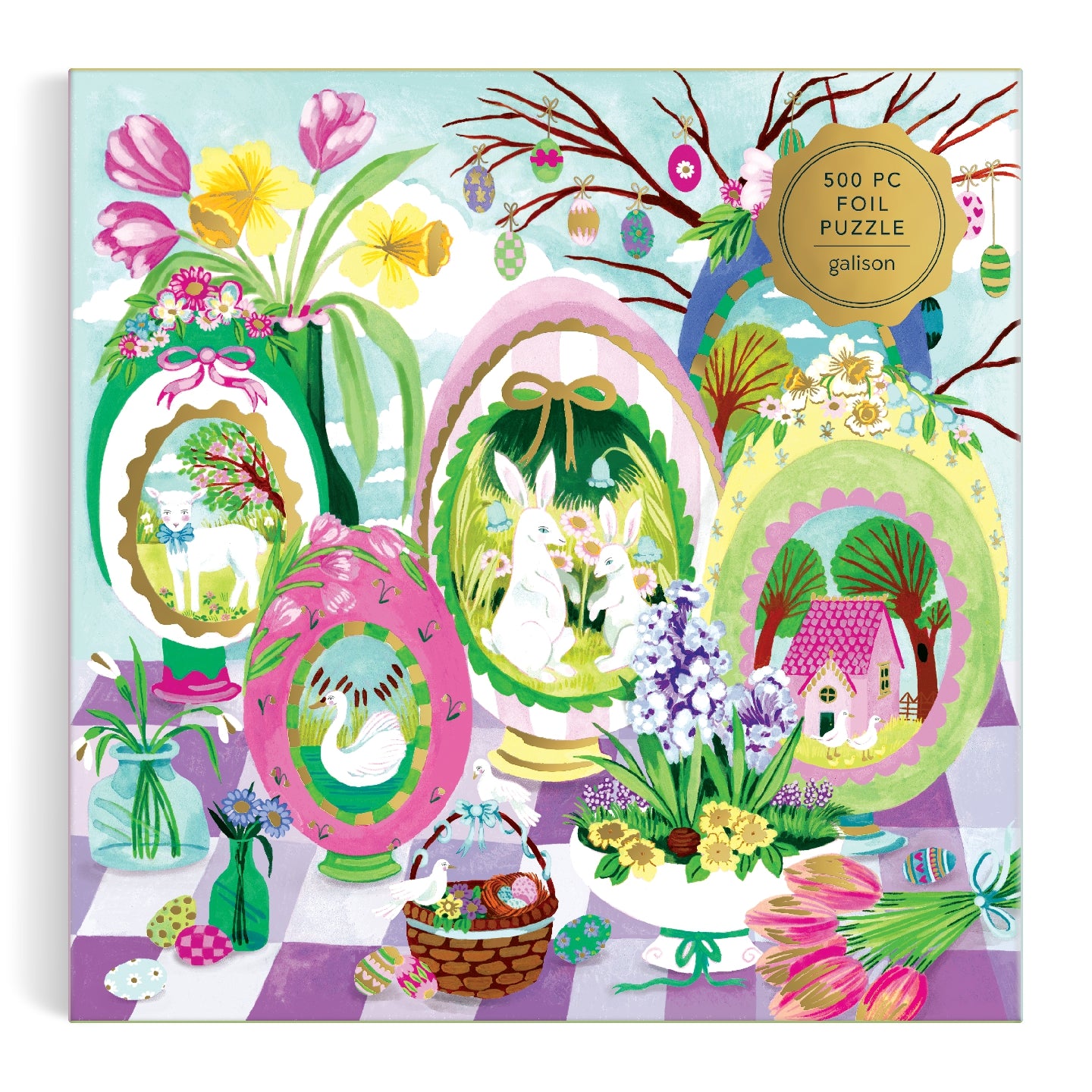 Galison | 500 Pieces | Windows To Spring Foil Puzzle