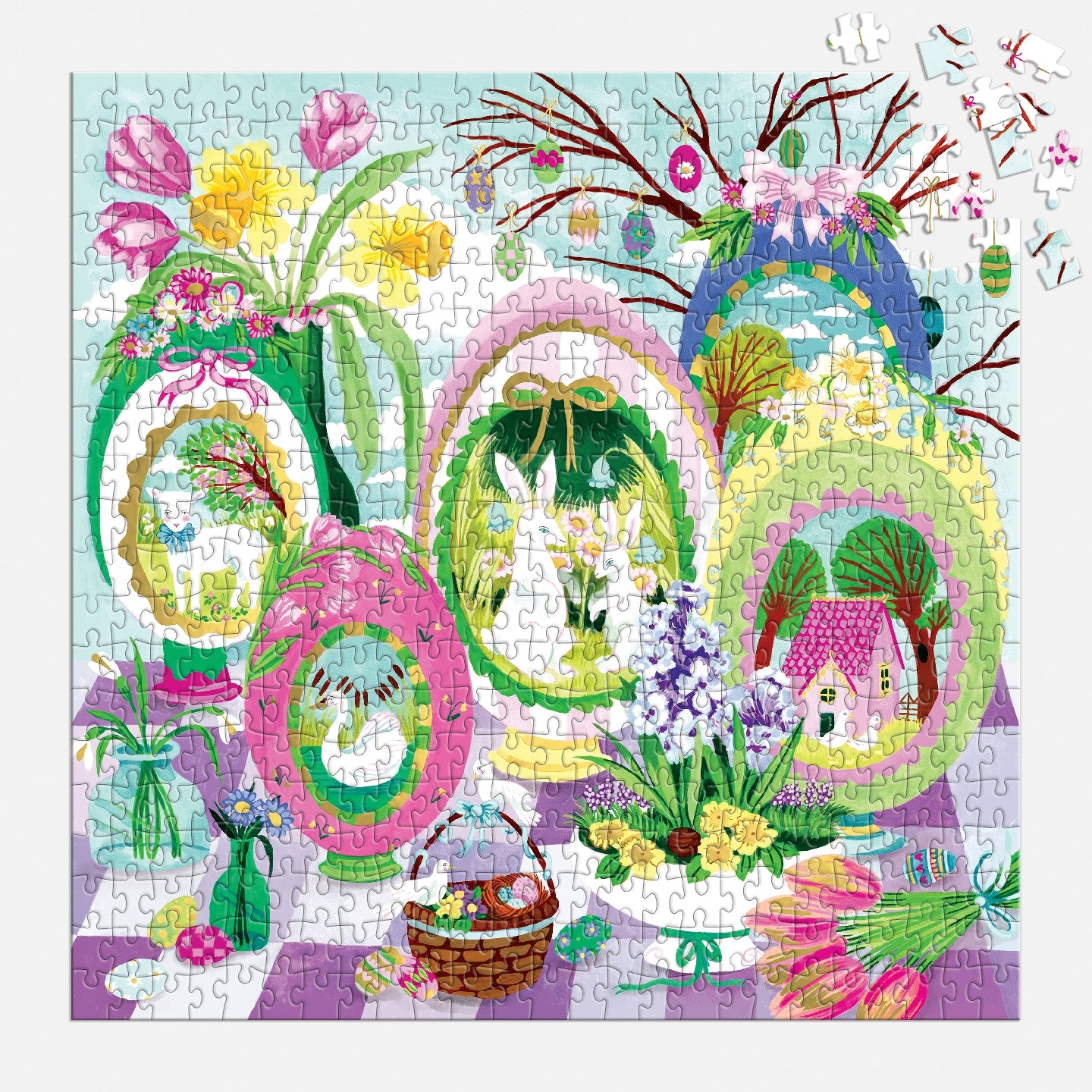 Galison | 500 Pieces | Windows To Spring Foil Puzzle