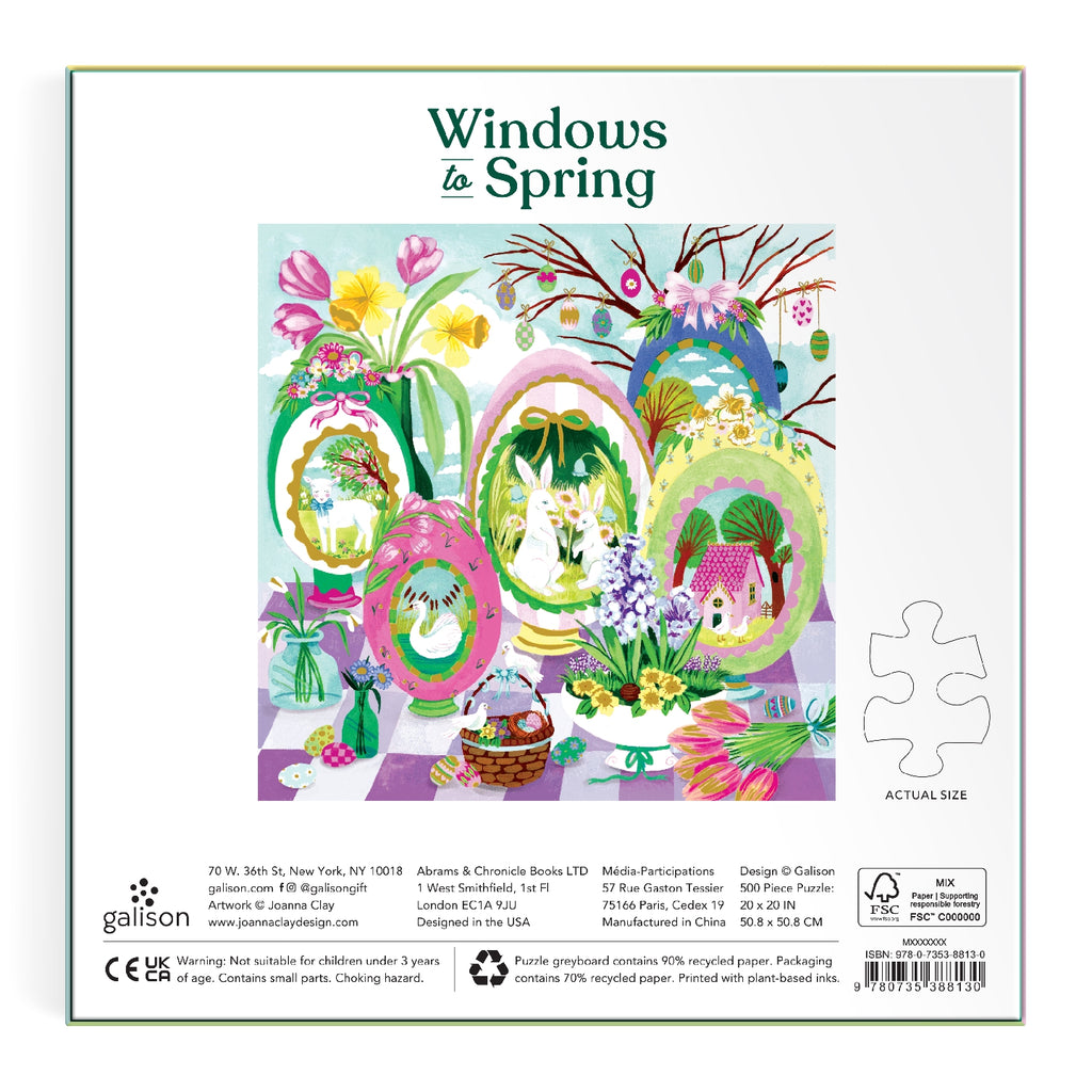 Galison | 500 Pieces | Windows To Spring Foil Puzzle