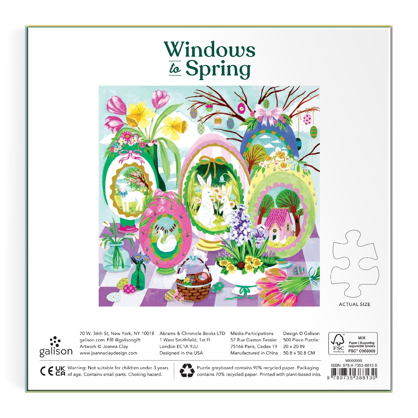 Galison | 500 Pieces | Windows To Spring Foil Puzzle