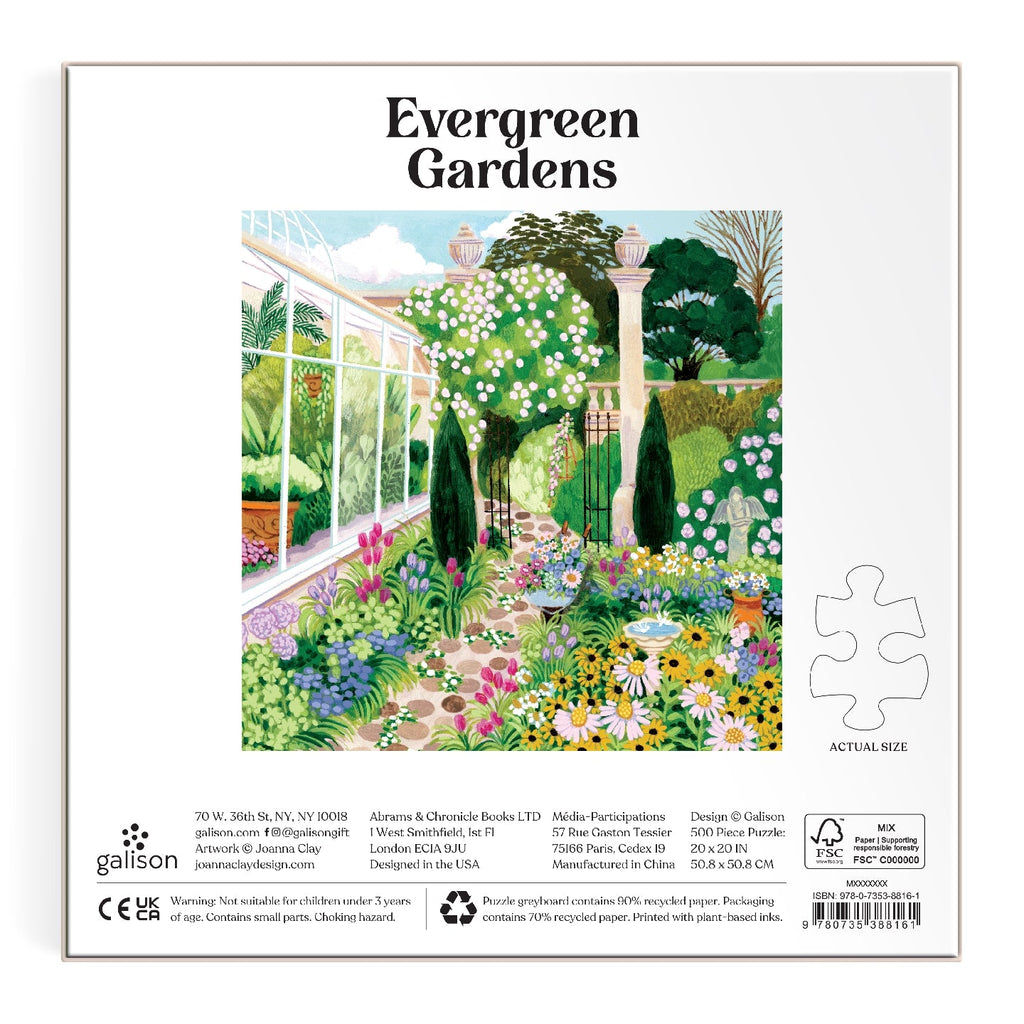 Galison | 500 Pieces | Evergreen Gardens Puzzle
