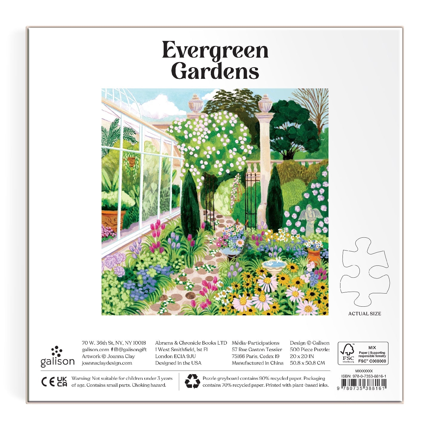 Galison | 500 Pieces | Evergreen Gardens Puzzle