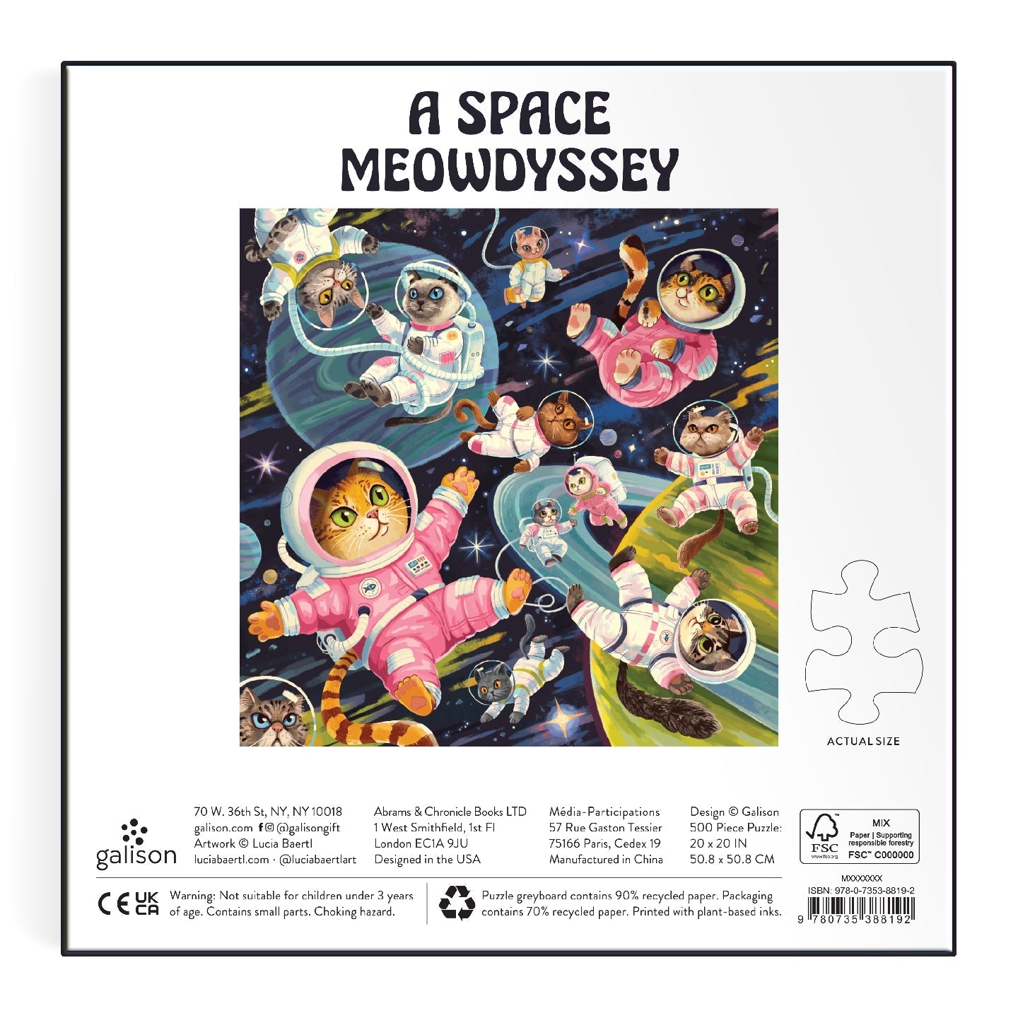 Galison | 500 Pieces | A Space Meowdyssey Puzzle