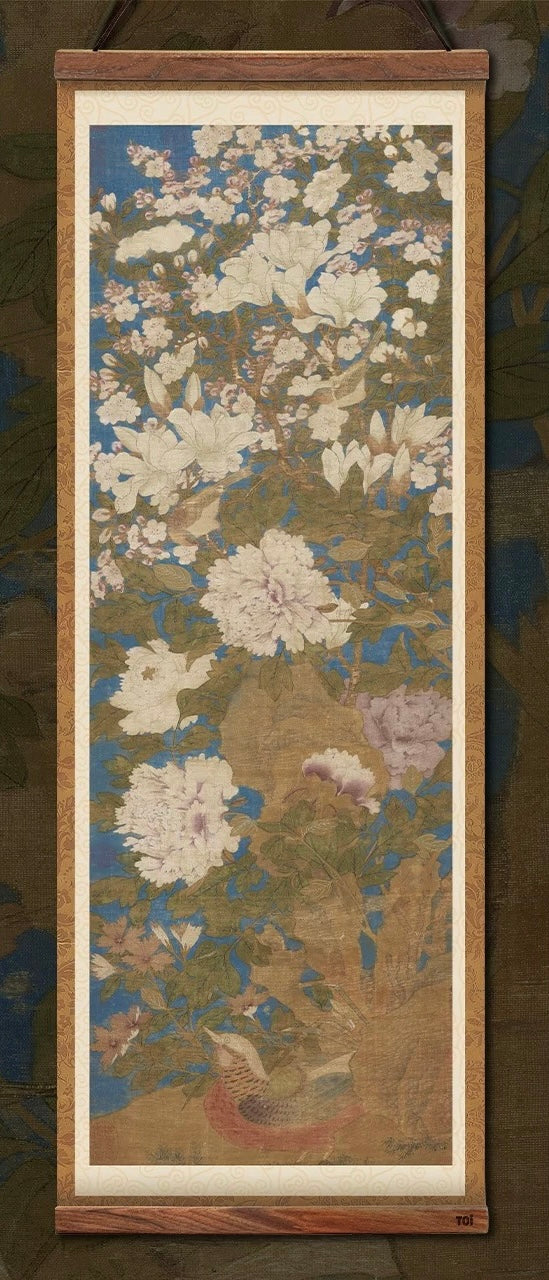 TOI | 1000 Pieces | Blooming Flowers Fabric Puzzle with Hanging Scroll 玉堂富贵布面款带卷轴