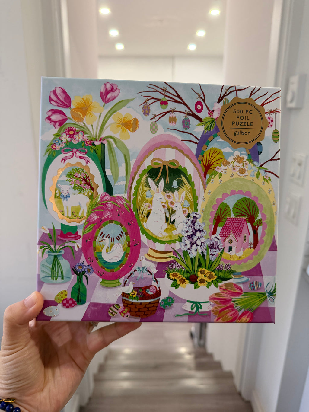 Galison | 500 Pieces | Windows To Spring Foil Puzzle