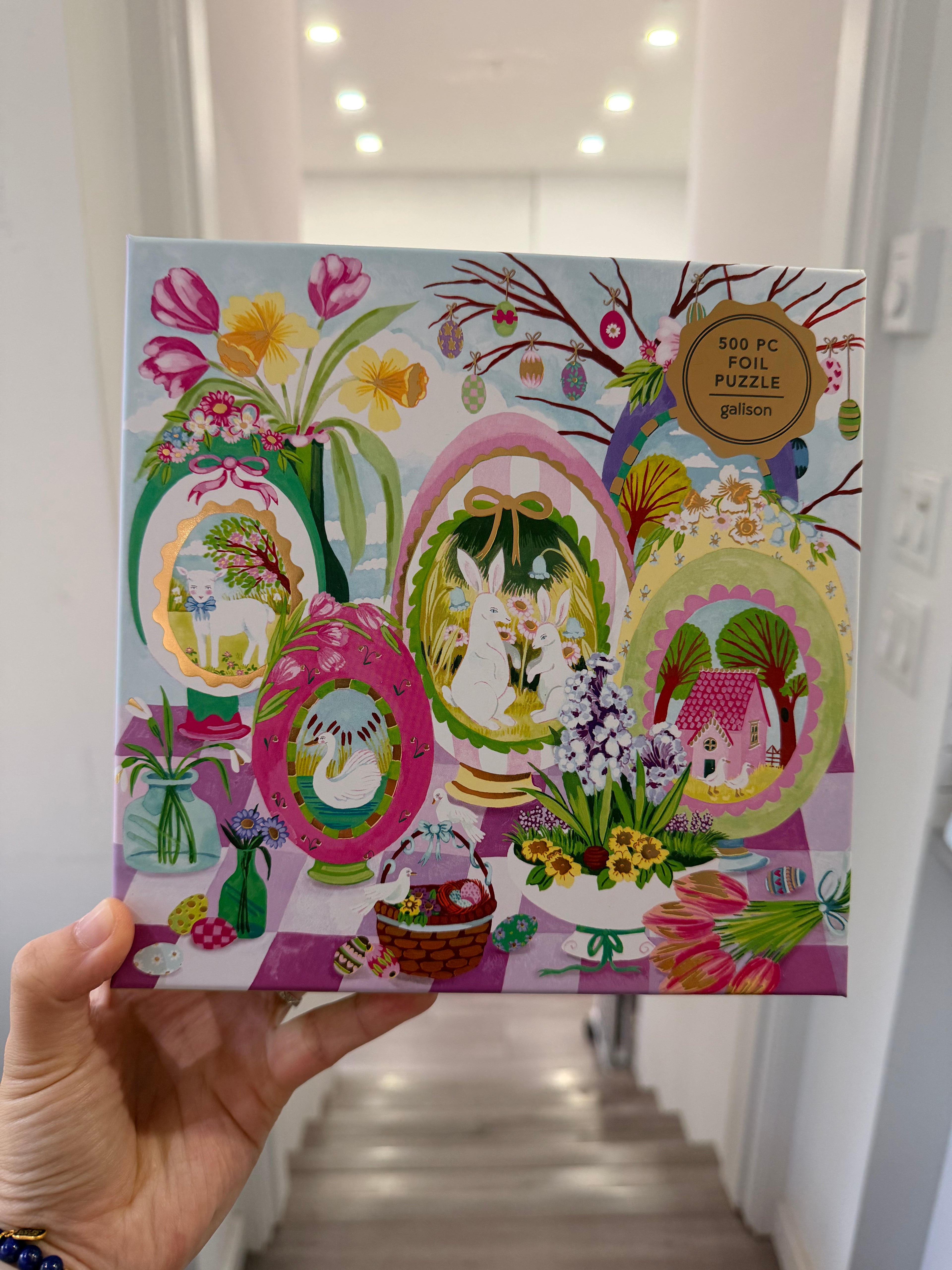 Galison | 500 Pieces | Windows To Spring Foil Puzzle