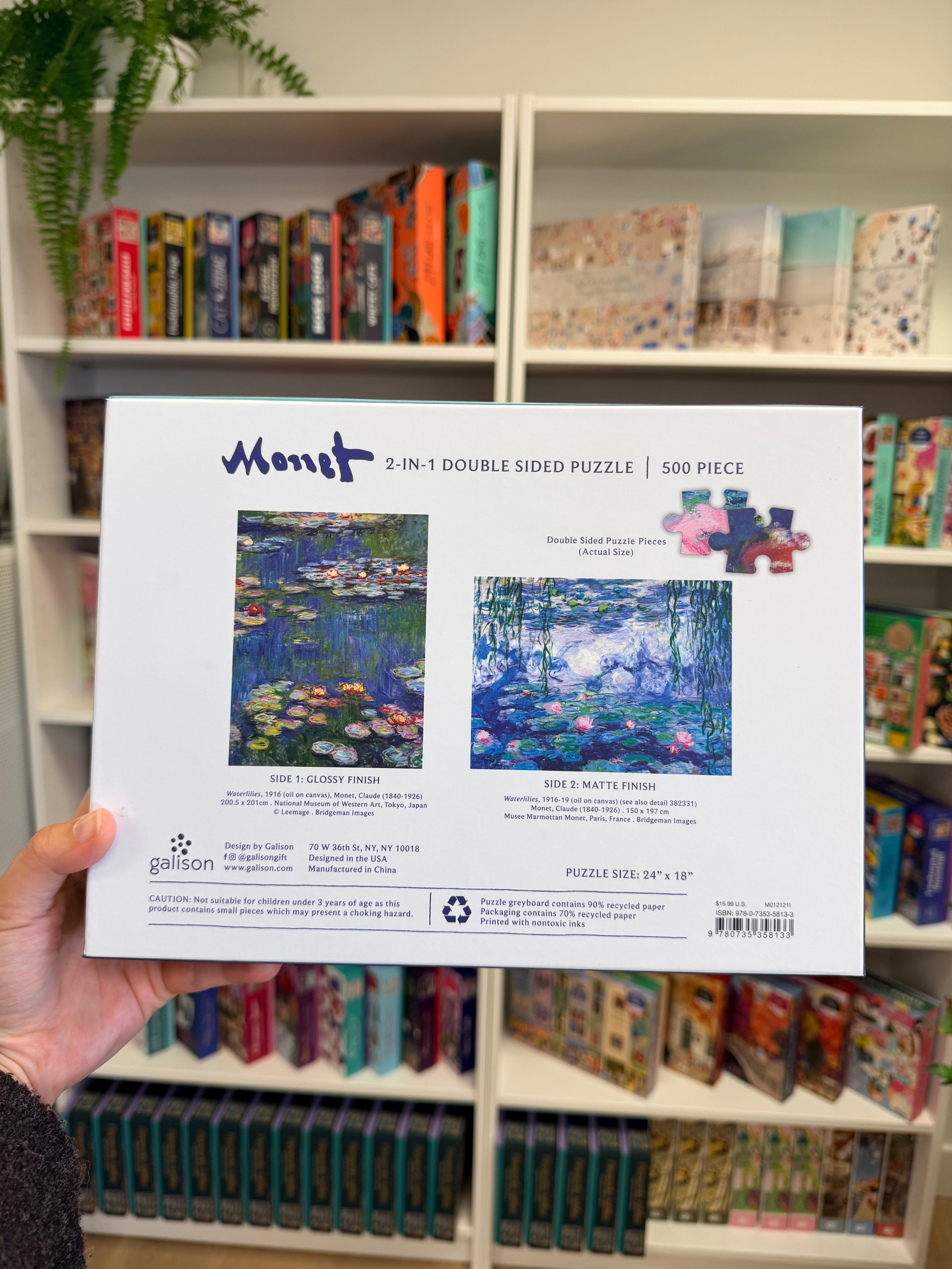 Galison | 500 Pieces | Monet Double Sided Puzzle