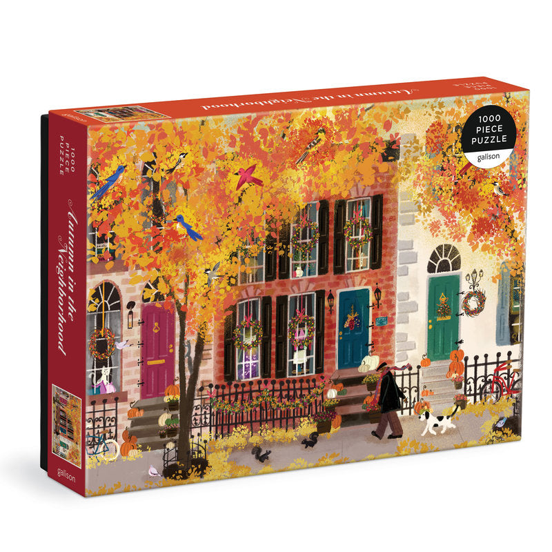 Galison | 1000 Pieces | Autumn in the Neighborhood Puzzle